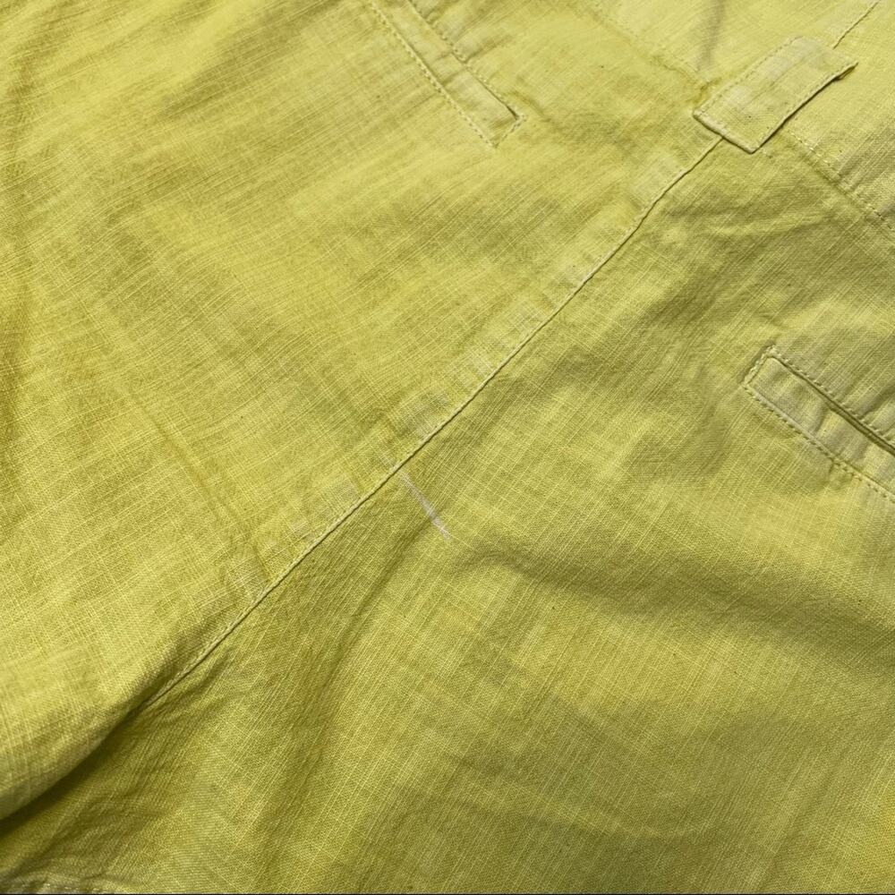 Free People Yellow Green Paper Bag Tie Front Shorts Size 12 - Picture 2 of 6
